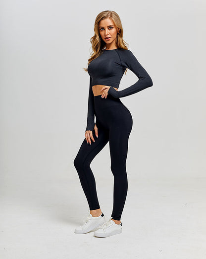 Women Seamless Yoga Set Fitness Clothing Sportswear Woman Gym Leggings Push up legging Cropped Shirts Sports Suits.