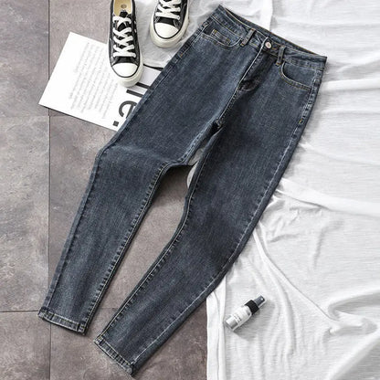 New Skinny Jeans for Women Female Pant Slim Elastic plus Size Stretch Jeans plus Size Denim Blue Skinny Pencil Pant Trousers.