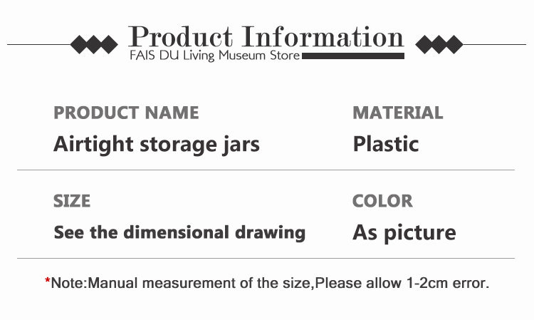 FAIS DU Food Storage Jar With Lid Kitchen Container Kitchen Organizer Stackable Dustproof Moisture Resistant Kitchen Accessories.