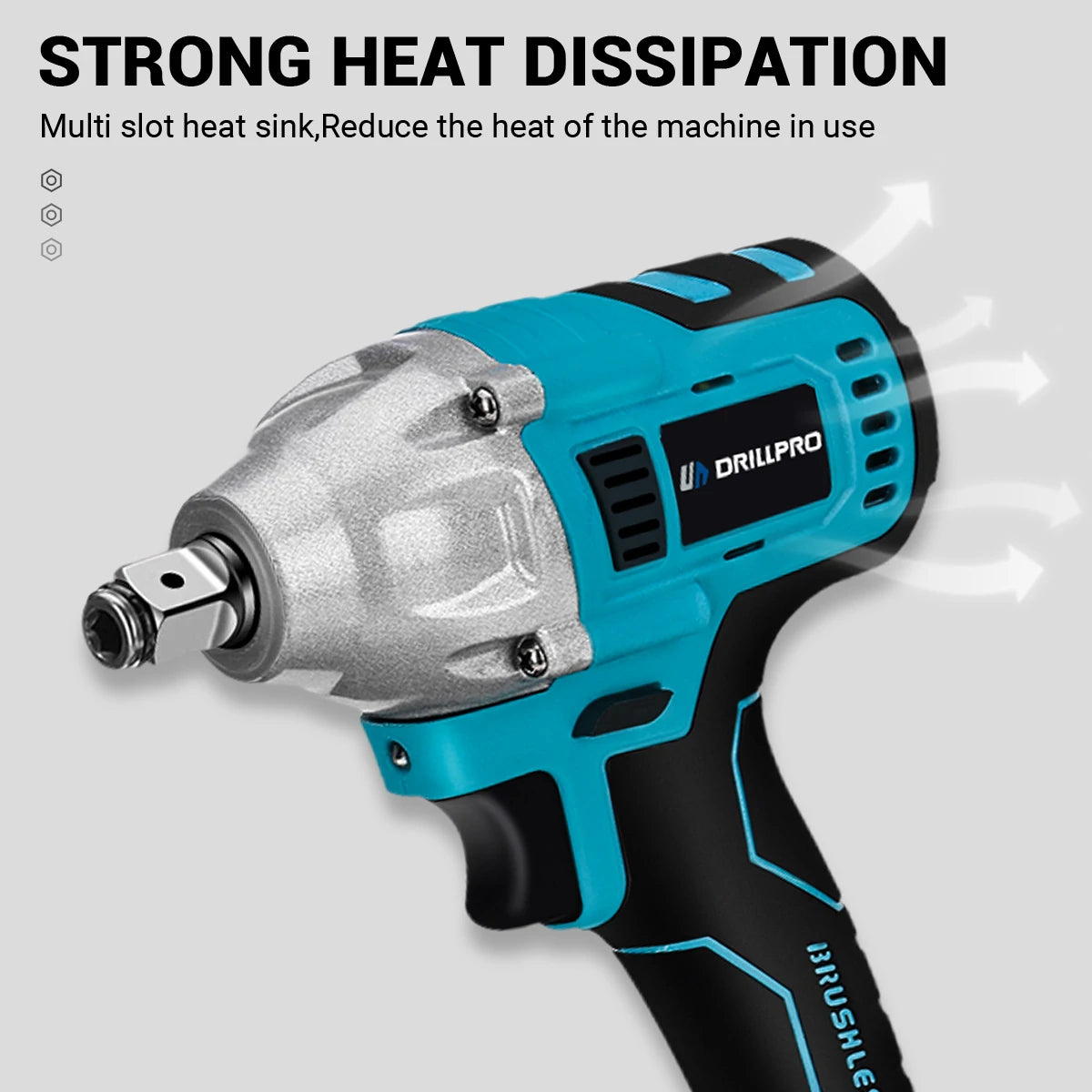 Drillpro Elektrowerkzeug-Set, 800 N.M, elektrischer Schraubenschlüssel, Bohrhammer, 13 mm Bohrmaschine, 125 mm Winkelschleifer für Mak 18 V
