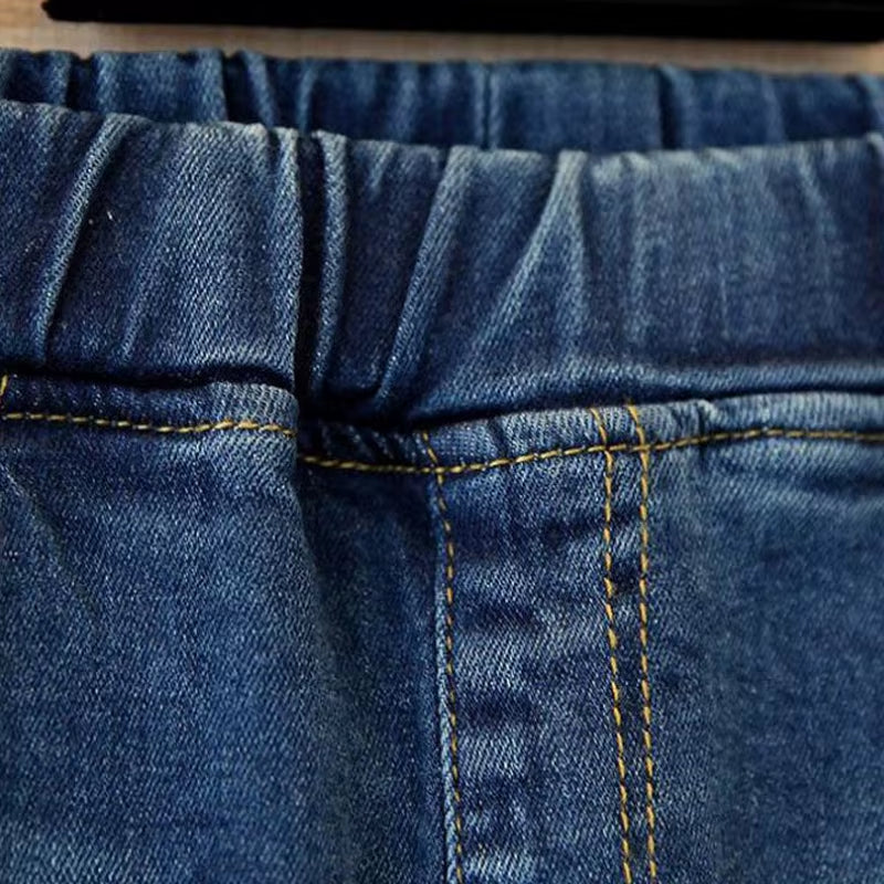 Cute Cartoon Pattern Kids Jeans Spring Autumn Winter Lovely Cat High Quality Children Pants Casual Trouses Baby Girls Jeans.