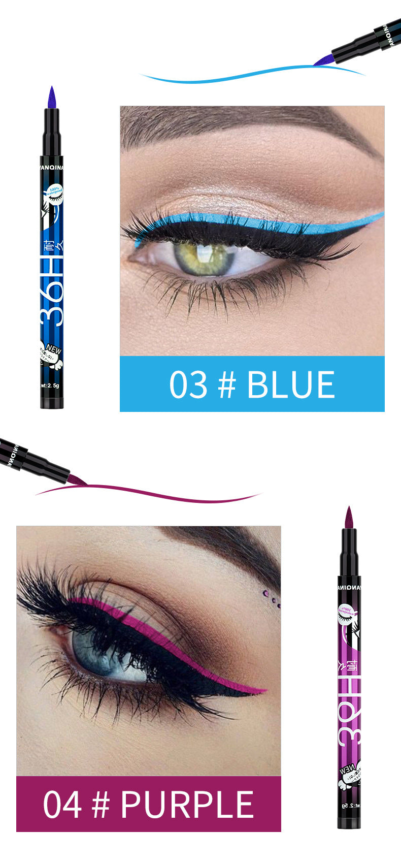 Hot Sale Makeup Black Liquid Eyeliner Waterproof Make Up Beauty Cosmestics Eye Liner Pencil Pen 8862#.