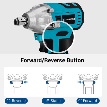 Drillpro Elektrowerkzeug-Set, 800 N.M, elektrischer Schraubenschlüssel, Bohrhammer, 13 mm Bohrmaschine, 125 mm Winkelschleifer für Mak 18 V