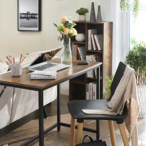 VASAGLE Schreibtisch,  Computertisch, Bürotisch, für Arbeitszimmer, Schlafzimmer, 50 x 100 x 75 cm, Industrie-Design