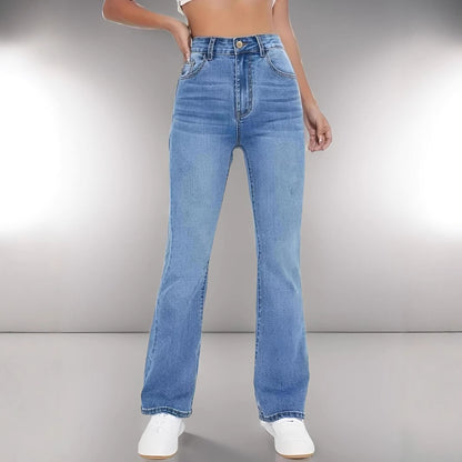 European and American Style Women Skinny Light Blue Jeans for Women Slim-Fit Figure Flattering Pants Trendy.