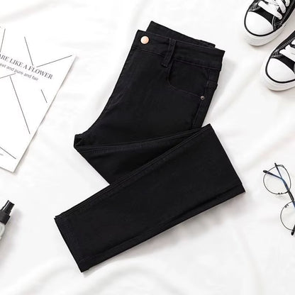 Women Jeans Cotton Solid Female Pencil Trousers Skinny Slim Fit High Waist All-Match Stretchy Stylish Casual Streetwear Chic New.
