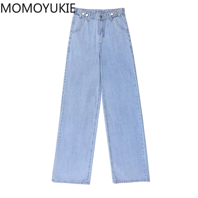 Streetwear High Waist Women'S Fashion Jeans Woman Girls Women Wide Leg Pants Trousers Female Trousers Denim Bagge Mom Jeans.
