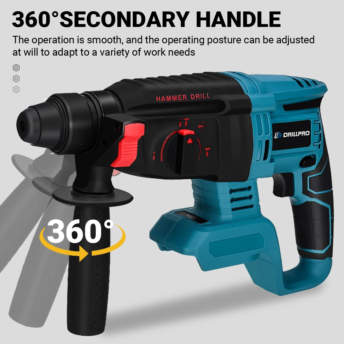 Drillpro Elektrowerkzeug-Set, 800 N.M, elektrischer Schraubenschlüssel, Bohrhammer, 13 mm Bohrmaschine, 125 mm Winkelschleifer für Mak 18 V