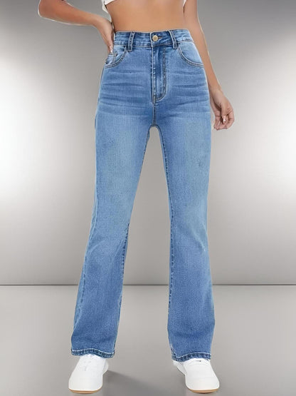 European and American Style Women Skinny Light Blue Jeans for Women Slim-Fit Figure Flattering Pants Trendy.