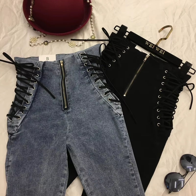 Plus Size High Waist Sexy Skinny Pencil Jeans for Women Jeans Leggings Denim Pants Slim Female Trousers.