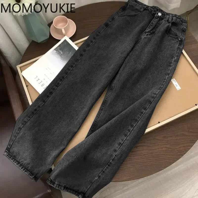 Streetwear High Waist Women'S Fashion Jeans Woman Girls Women Wide Leg Pants Trousers Female Jean Femme Denim Bagge Mom Jeans.