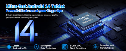 URAO A10L 10 Inch Tablet Android 14 12GB RAM 64GB ROM Octa-Core 5G WiFi with Keyboard Mouse Touch Pen Headset Case Tablet Kit.