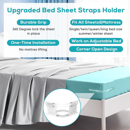 2025 New Invisible Bed Sheet And Bed Cover Detachable Daily Fastener Bed Sheet Clip 4-piece Set To Prevent Displacement Artifact.