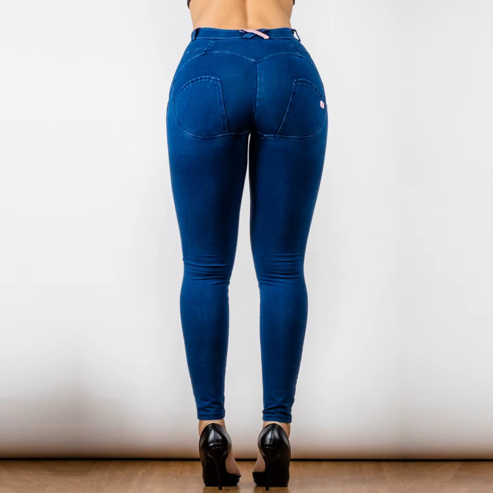 Shascullfites Skinny Jeans Summer Women'S Pants Bum Lift Leggings Slim Fit Pencil Pants Seam Hug Blue Denim Trousers Streetwear.