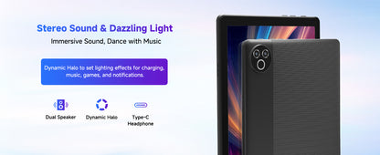 Android 15 Tablet 10 Inch OS GMS Certified Tablets 1.8 GHz 5-Core 20GB RAM 64 GB ROM 1TB Expand WiFi 6 Bluetooth 5.4 Dual Camera.