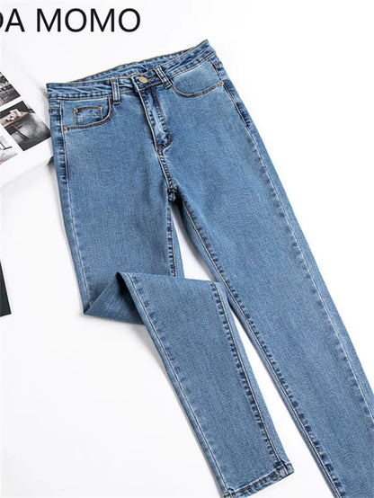 Jeans Female Denim Pants Black Color Womens Jeans Woman Donna Stretch Bottoms Skinny Pants for Women Trousers.