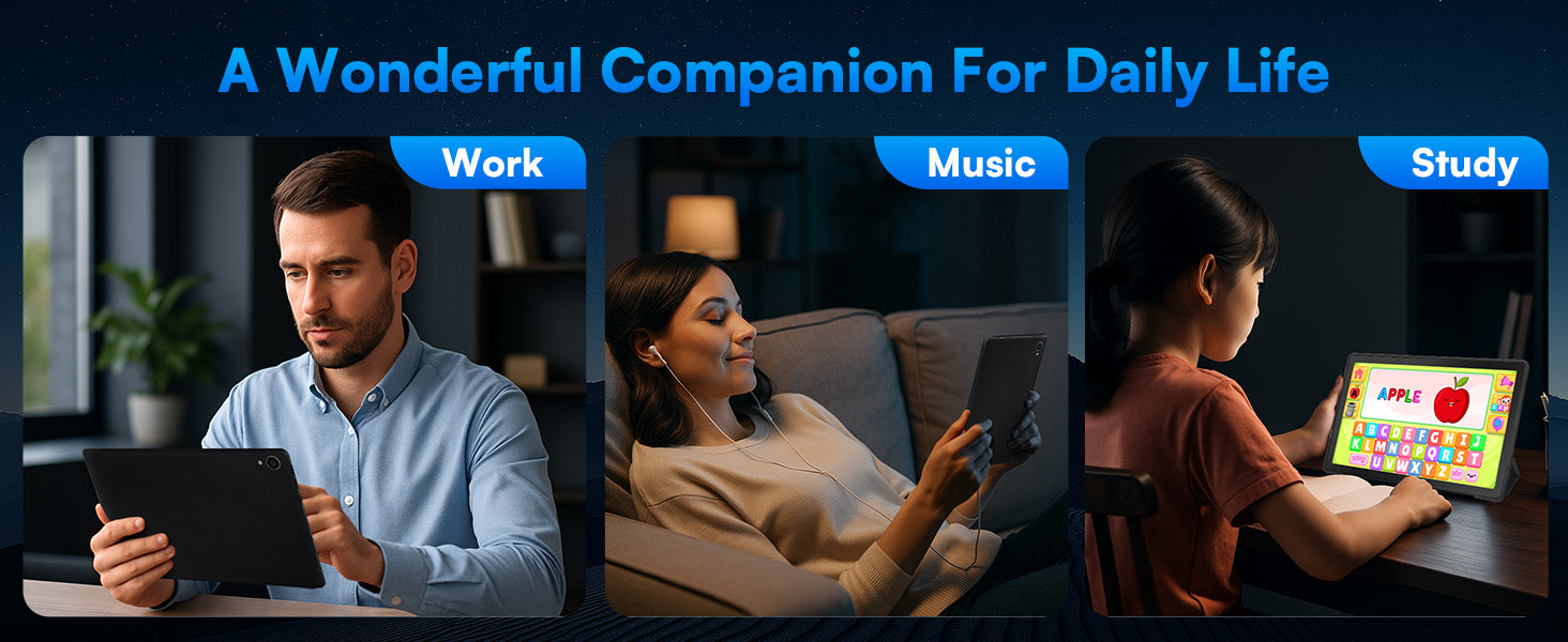 URAO C109L 10 Inch Tablets Android 15 A523 Octa Core Tablet 24GB+128GB 1 TB Expansion WiFi 6 5MP+8MP Camera Keyboard Mouse Set.