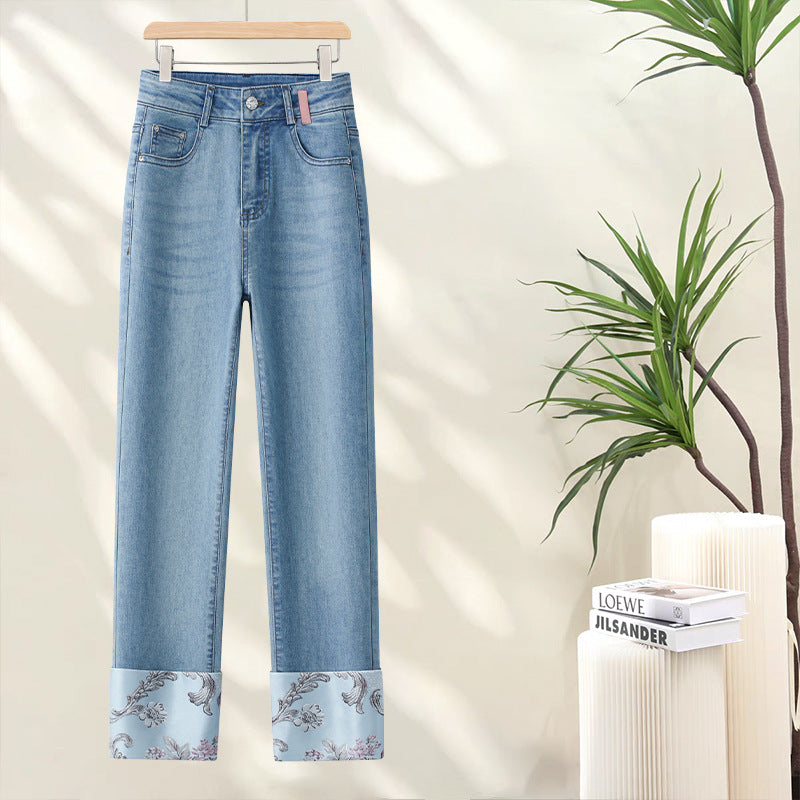 New Chinese Style Straight Jeans.