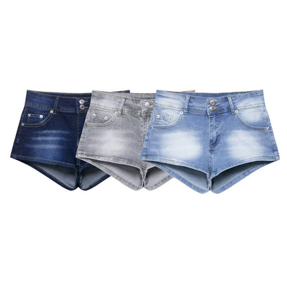 European and American Low Waist Navel Sexy Sweet and Spicy Shorts Slim Jeans for Women.