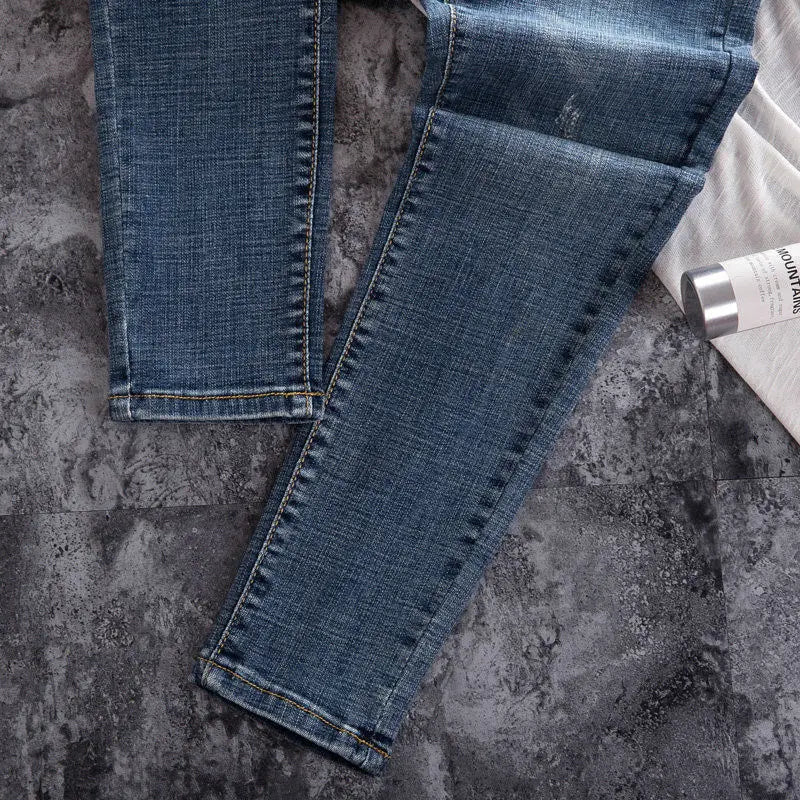 New Skinny Jeans for Women Female Pant Slim Elastic plus Size Stretch Jeans plus Size Denim Blue Skinny Pencil Pant Trousers.