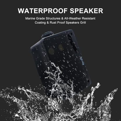 Herdio 3.5" Outdoor Bluetooth Speakers Waterproof 200W 3 Way Upgrade Premium Wall Mount Speakers Durable Mountable Loud Sound.