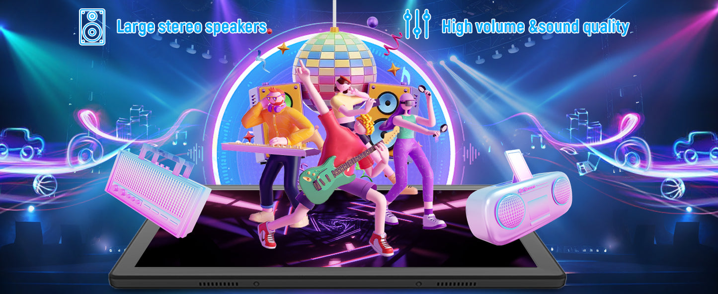 URAO A10L 10 Inch Tablet Android 14 12GB RAM 64GB ROM Octa-Core 5G WiFi with Keyboard Mouse Touch Pen Headset Case Tablet Kit.