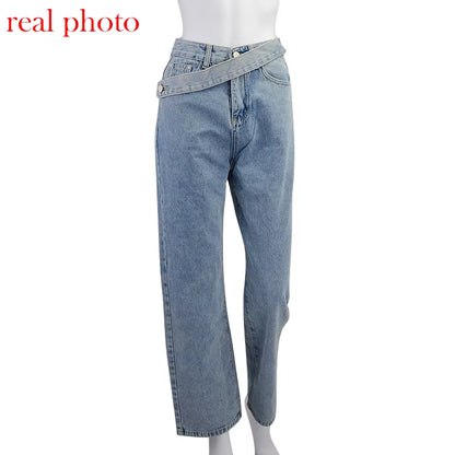 Casual Fashion Straight Denim High Waist Jeans Women Pants Fall Winter 2025 Harajuku Boyfriend Jeans Loose Bottom.