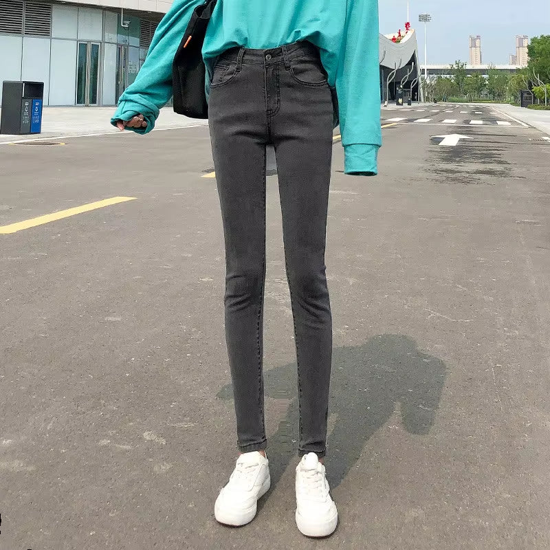 NEW Women Stretch High Waist Classic Retro Jeans Lady Clothes 38 40 Skinny Pants Push up Leggings Mom Jeans Pencil Trousers.