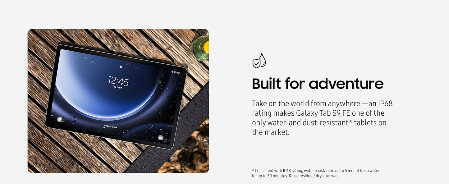 Original Samsung Galaxy Tab S9 FE X510 Exynos 1380 10.9'' Display Tablet WIFI 8000mAh Battery IP68 Waterproof Android With S Pen.