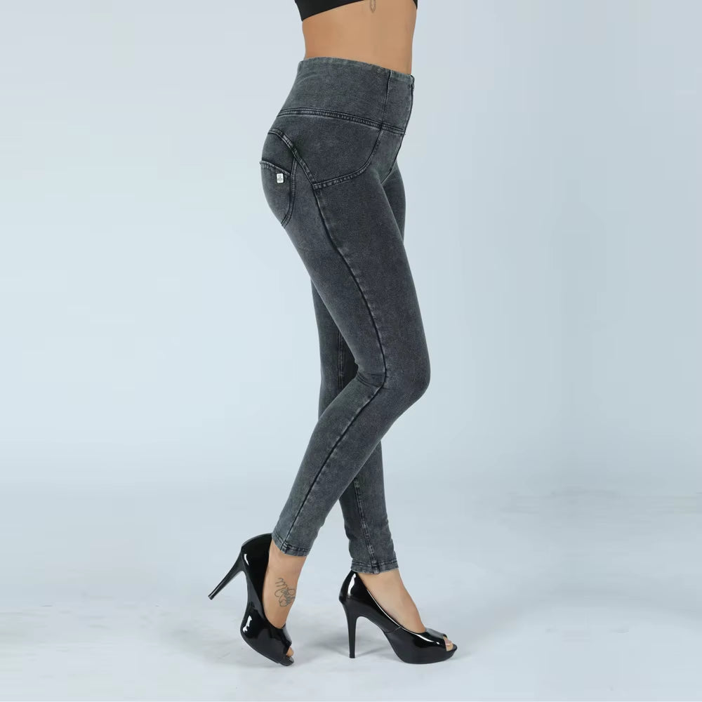 Melody Grey High Waist Zipper Fly Jeans Jeggings.