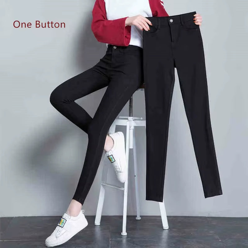 New Arrivals Fashion High Stretchy Women Pencil Jeans Skinny Pants High Wasit Female Slim Lady Pants plus Size.