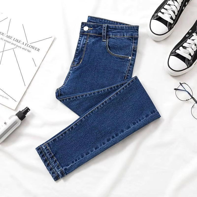 Women Jeans Cotton Solid Female Pencil Trousers Skinny Slim Fit High Waist All-Match Stretchy Stylish Casual Streetwear Chic New.