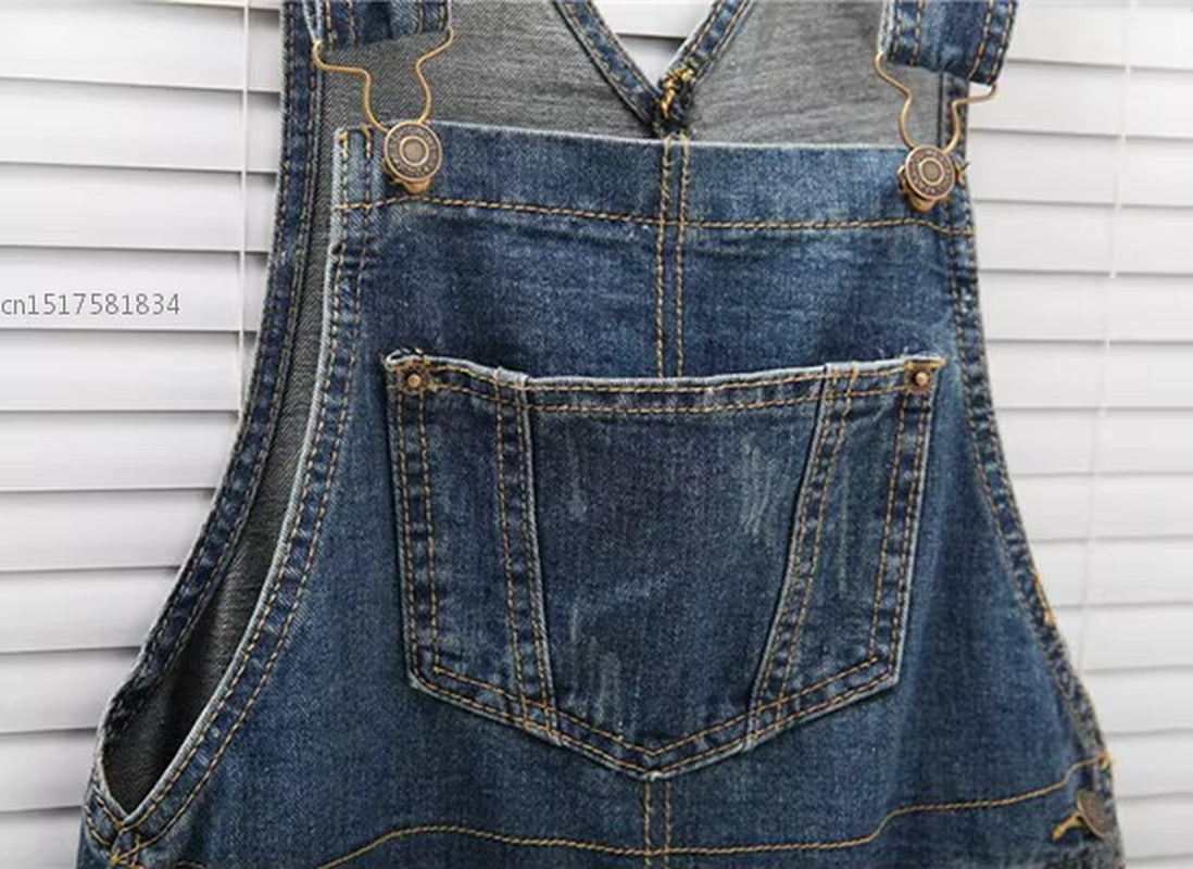 2024 Women Girl Washed Jeans Denim Casual Hole Jumpsuit Romper Overall #16 XXL XXXL.