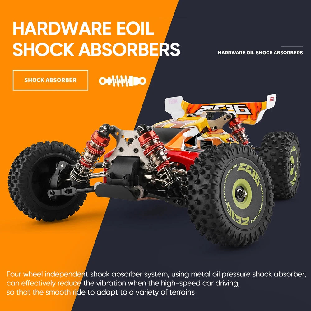 WLtoys 144010 144001 75KM/H 2.4G RC Car Brushless 4WD Electric High Speed Off-Road Remote Control Drift Toys for Children Racing.