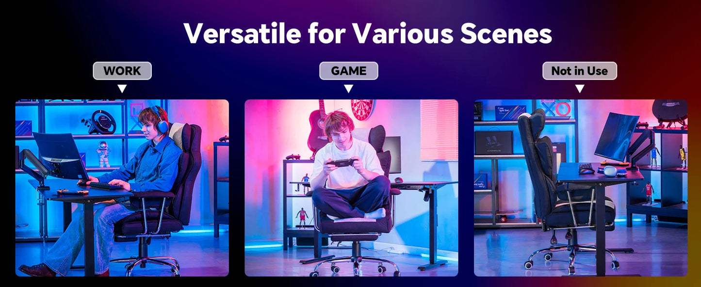 GTPLAYER Gaming Stuhl, Bürostuhl mit Taschenfeder-Lendenwirbelstütze, ergonomischer und komfortabler breiter Büro-Computersessel