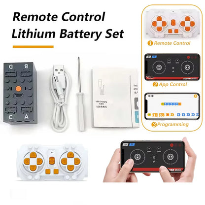 Technical Motor Battery Box Power Functions Parts IR Speed Servo Light Receiver PF APP Remote Control Car Building Blocks Bricks
