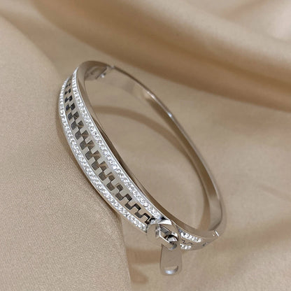 Original Zipper Bracelet Charm Bangle Stainless Steel Zip Hand Bracelets Gold Plated Luxury Jewelry for Women Designer.