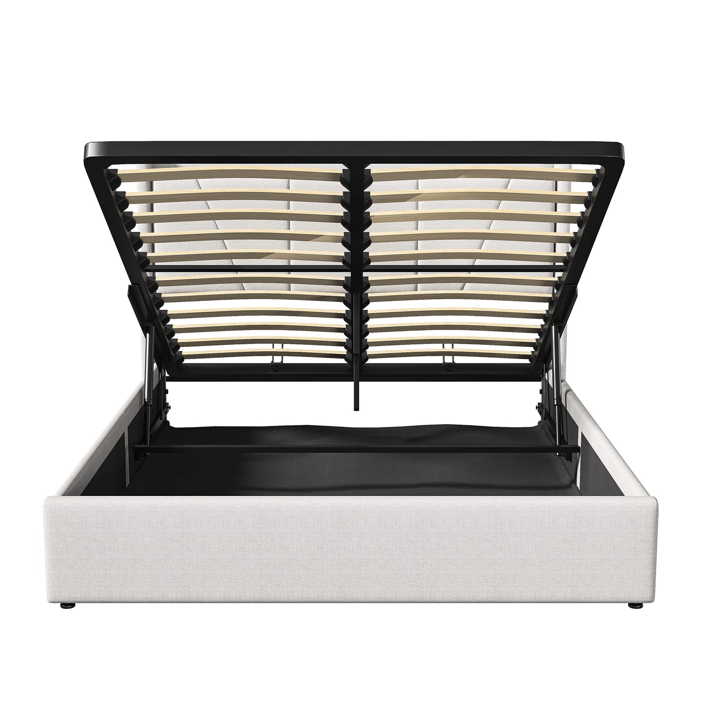 Rosahqnda Doppelbettrahmen 140-160*200 cm USB-Hydraulikbett gepolstertes Gästebett Jugendwohnung Bett Hauptschlafzimmer,Leinen