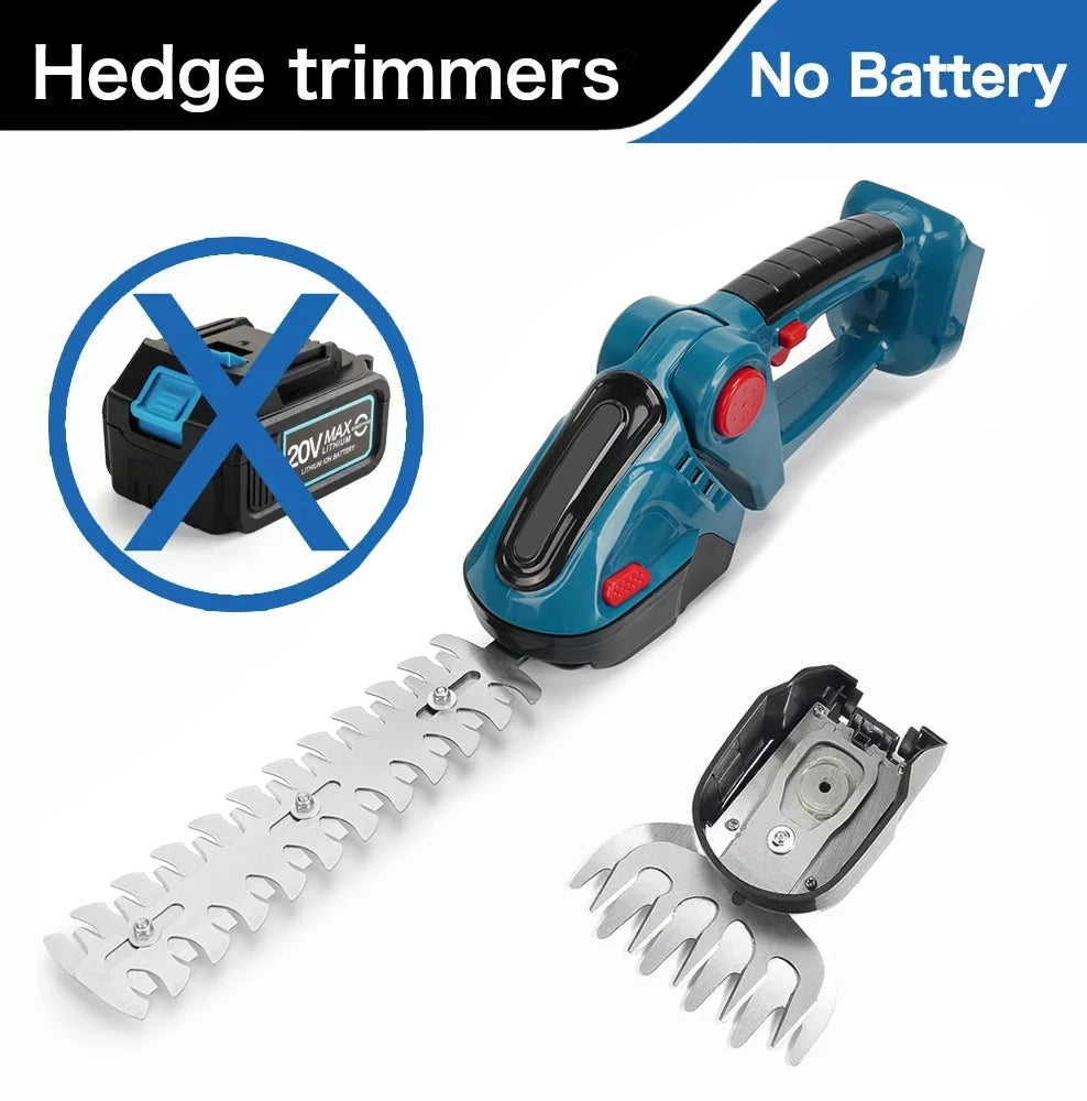 2-in-1 200MM Elektrische Heckenschere Handheld Haushalt Rasenmäher Garten Schere Power Tool Für makita 18V Batterie Pin