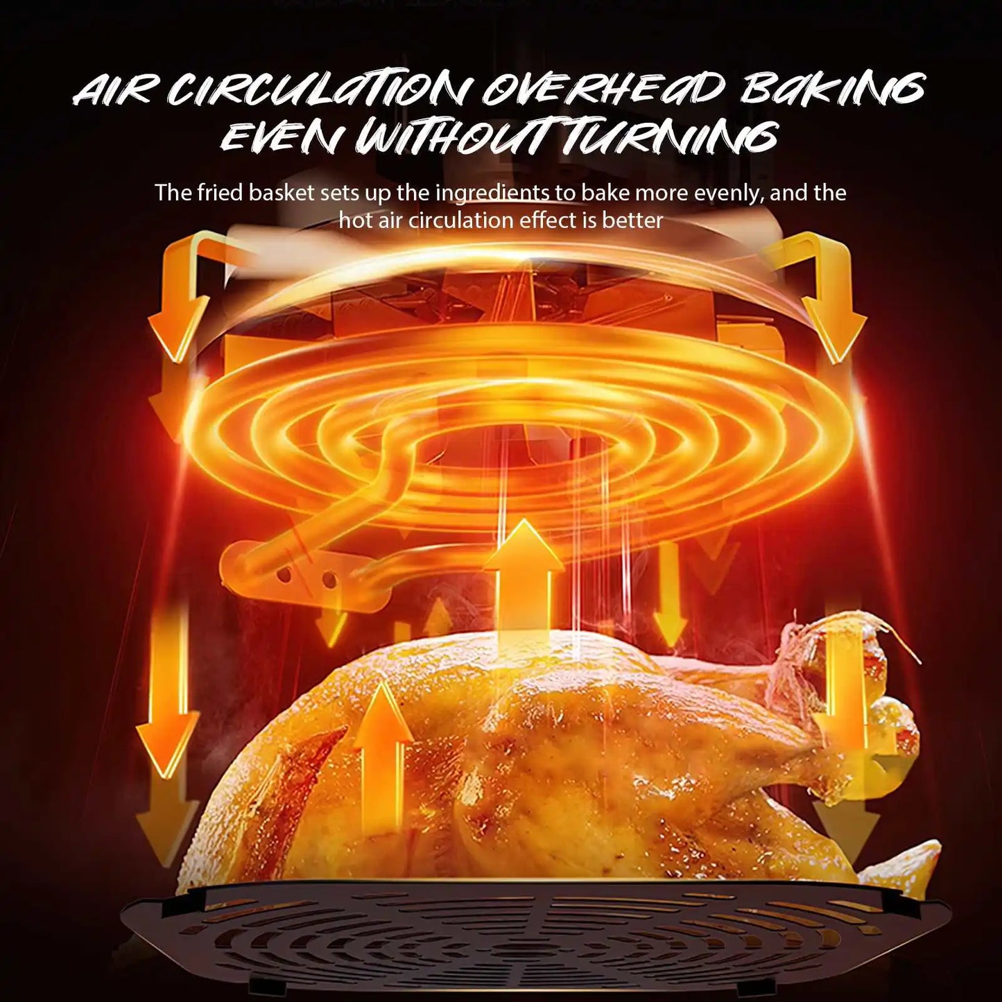 1400W 8L Air Fryer Stainless Steel Visible wide Capacity Electric Oven Touch glass Multifunctional Electric Fryer.