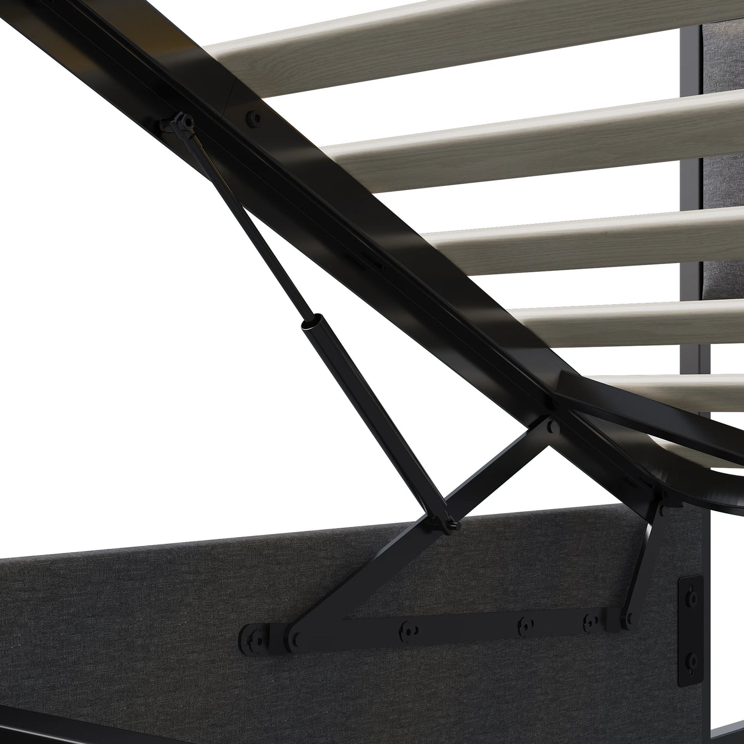 Rosahqnda Polsterbett 140 x 190 cm Doppelbett mit LED und USB, gepolsterter Bettrahmen mit Kopfteil und Lattenrost, Höhe 32 cm