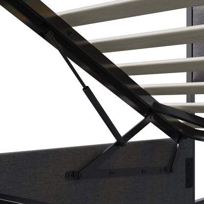 Rosahqnda Polsterbett 140 x 190 cm Doppelbett mit LED und USB, gepolsterter Bettrahmen mit Kopfteil und Lattenrost, Höhe 32 cm