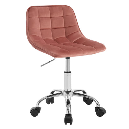 WOLTU Drehbarer Bürostuhl aus Samt, Make-up-Arbeitsstuhl, Ankleidehocker mit Rückenlehne, höhenverstellbarem, gepolstertem Sitz