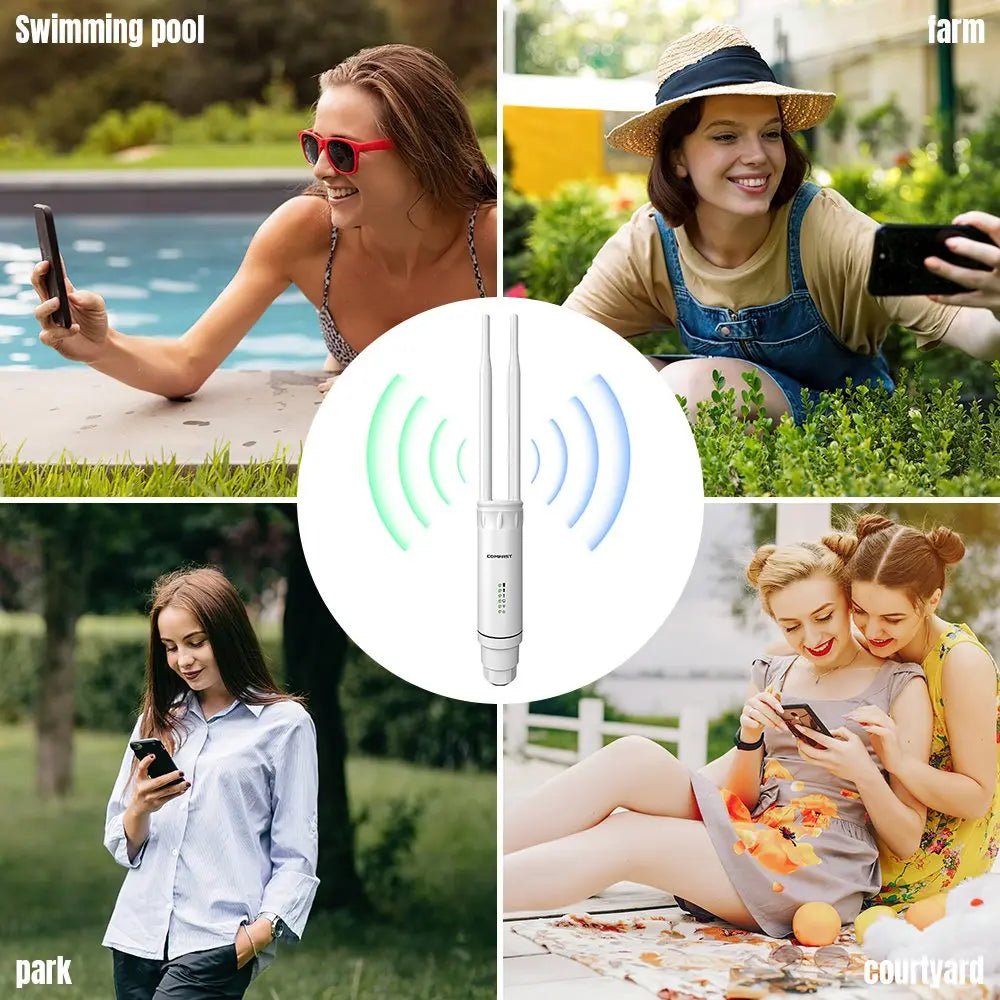 2*5dBi Antenna Long Range WiFi Base Station Amplifier High Power AC1200 Outdoor Access Point 2G&5G Omnidirection Router Repeater.