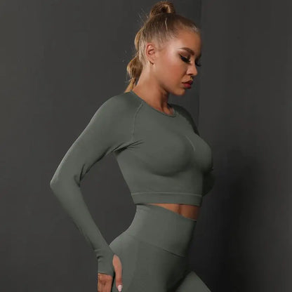 Cuties Women's Long Sleeve Top Sport Tops Yoga For Female Running Tight Tops Workout Suit Long Tee