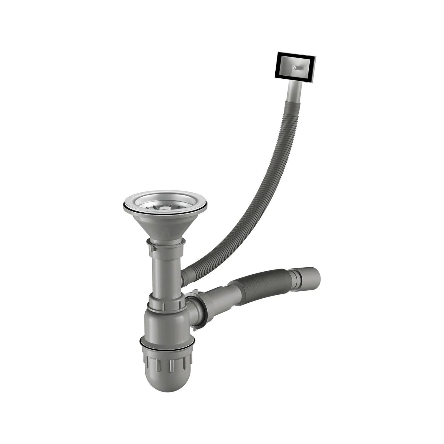 Küchenspüle aus Edelstahl, 80 x 60 cm, mit Abtropffläche, Einzelschüssel, Wasserhahnloch, umschaltbar auf der Oberseite