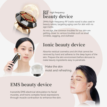ANLAN Multifunction Skincare Device Pro 18K Gold Face Radio Frequency With Hot Cold EMS Facial Lifting Beauty Skin Care Massager.