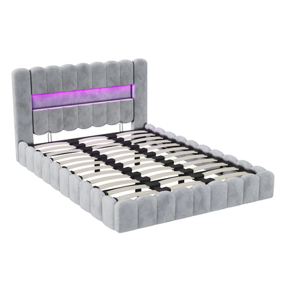 Rosahqnda Polsterbett 180 x 200 cm, gepolsterter Doppelbettrahmen mit Kopfteil für Schlafzimmer und Jugendzimmer, Lattenrost aus Holz