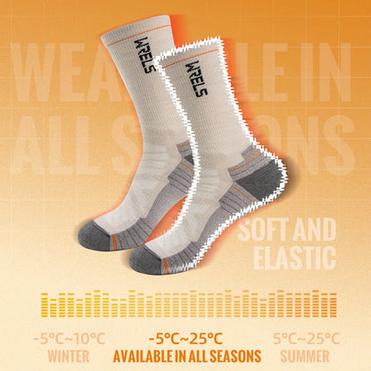 WRELS Merino Wool Socks Hiking Running Socks Soft Lightweight Shock Absorption Damping Mid-Calf Breathable Ankle Cycling Socks.