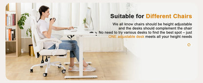 COMHOMA Höhenverstellbarer Schreibtisch mit USB-Buchse und Haken, Elektrisch Verstellbarer Computertisch, Steh-Sitztisch